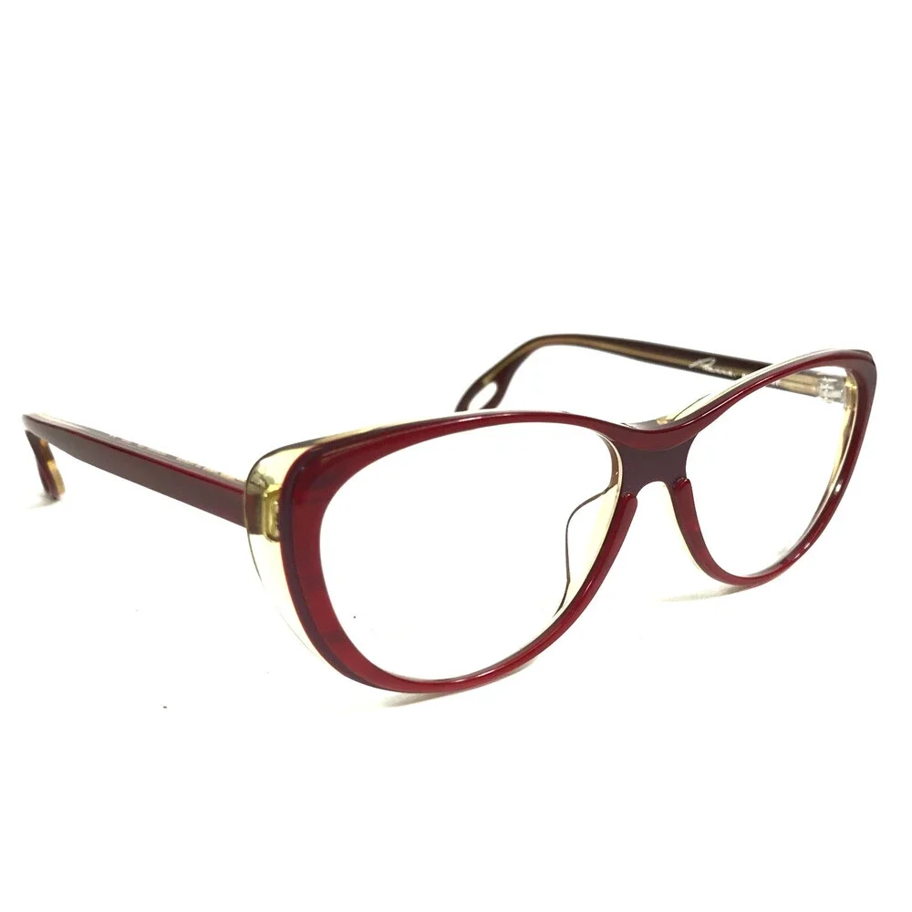 Pierre Eyeglasses Frames MARIANE T52 RA35 Red Clear Cat Eye Full Rim 51-15-140